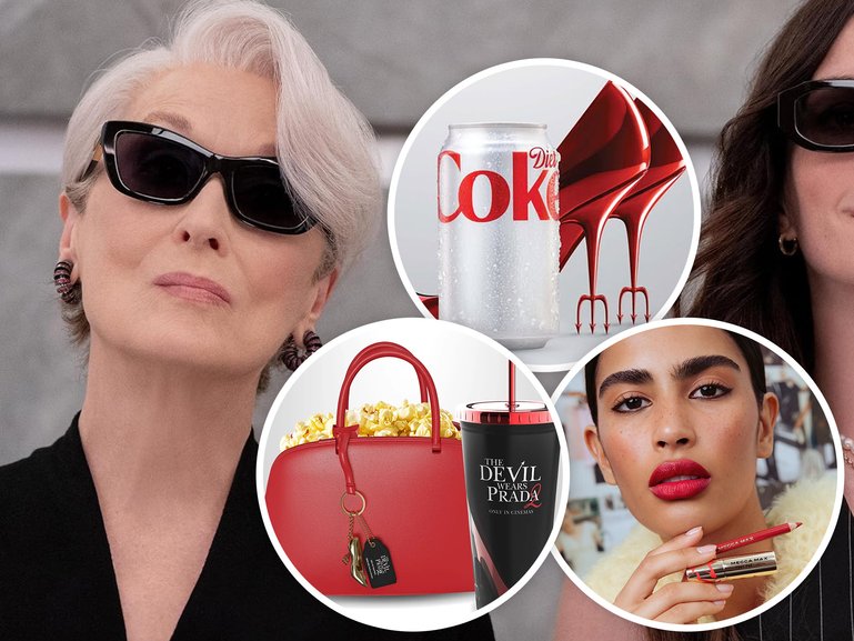 Some of the products that will tie-in with the release of The Devil Wears Prada 2, out at the end of the month.