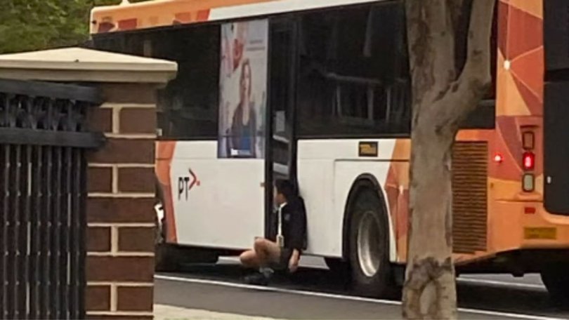 Nathaniel was dragged alongside the bus for over 350m.