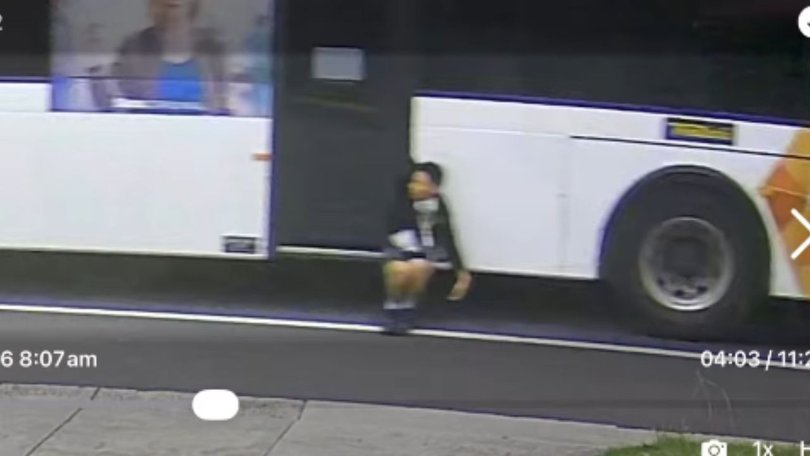 The bus driver eventually noticed Nathaniel stuck on the side of the vehicle and pulled over.