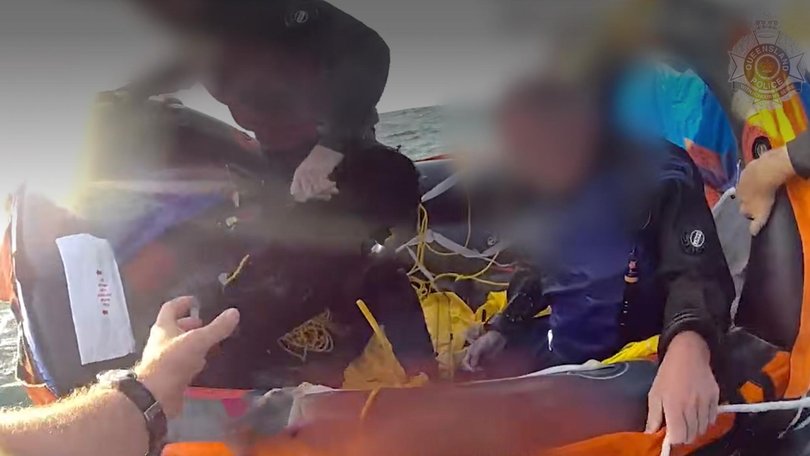 Water police were first to reach the divers after they were spotted from the air. 