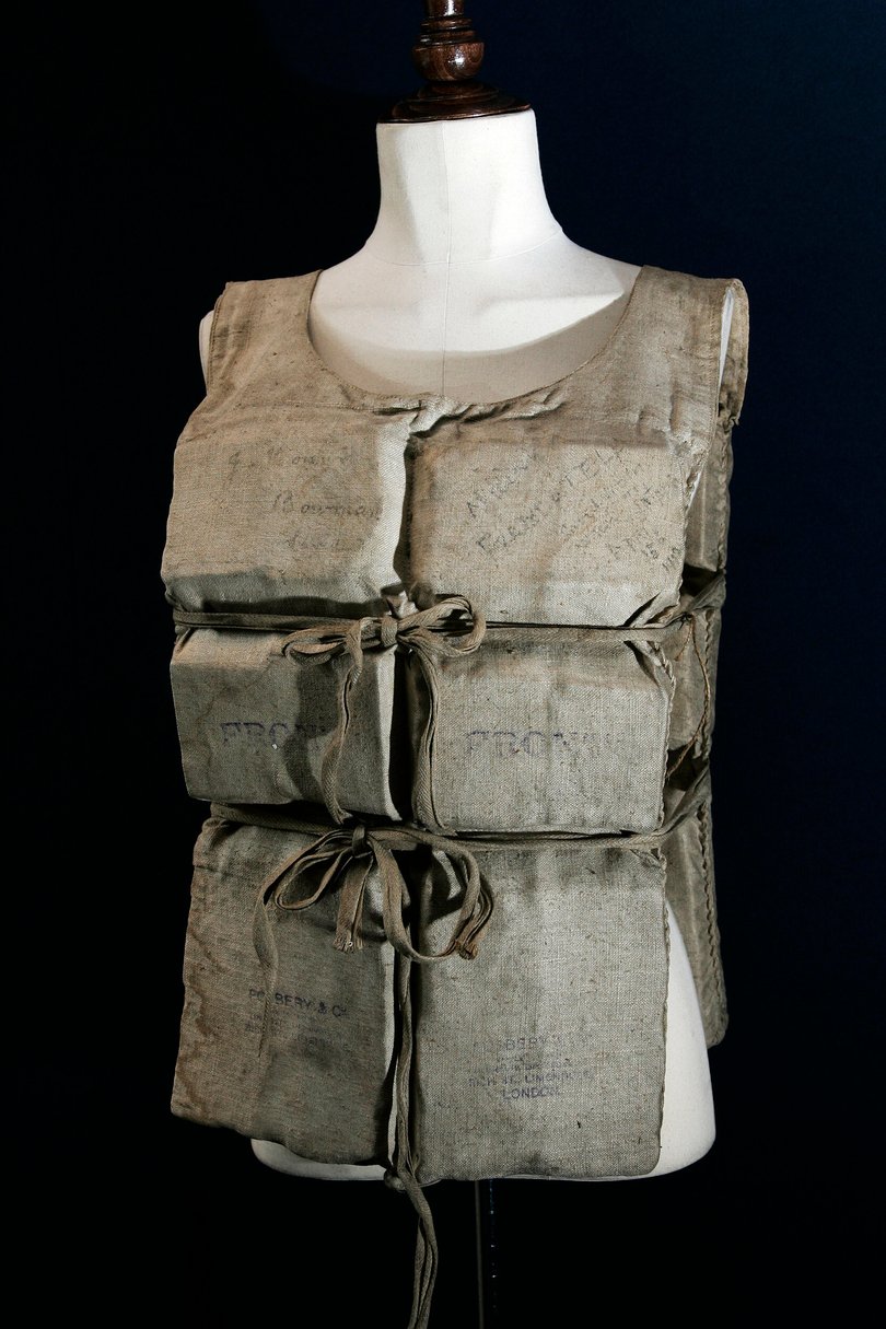 The Titanic life-preserver sold at auction. 