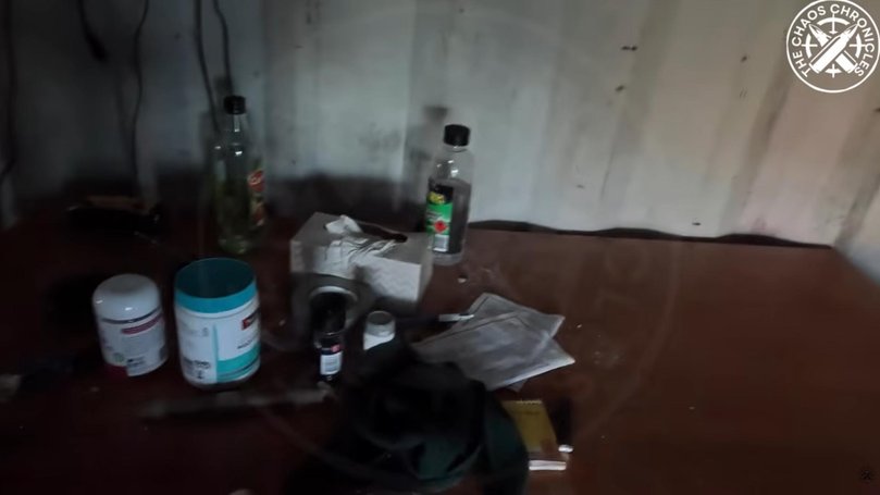 The YouTuber tells viewers he was struggling to breathe in the container due to the ‘chemicals’ inside. 