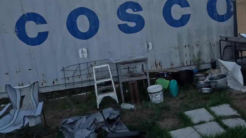 A popular Australian YouTuber has captured video of the converted shipping container where Freeman made his last stand. 