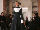 A model presents a look at the Emilia Wickstead fall 2026 fashion show in London in February 2026.