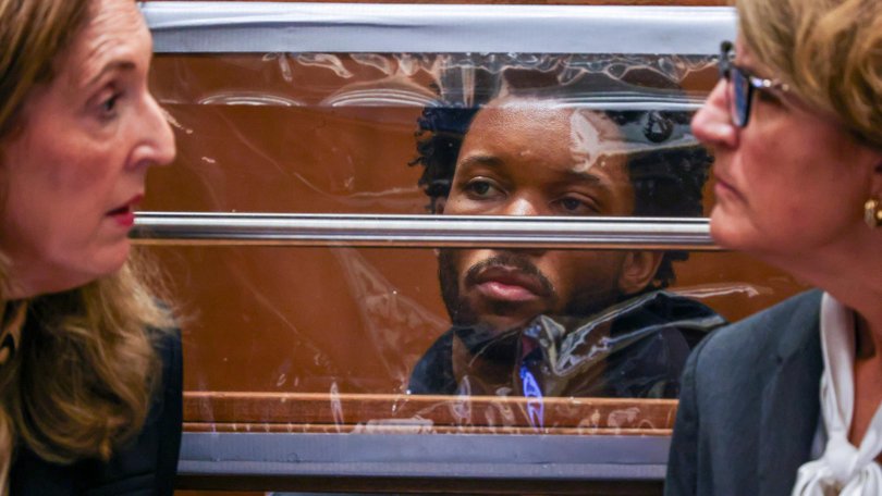 D4vd looks on as defense attorneys Blair Berk and Marilyn Bednarski  speak during his arraignment for the murder of Celeste Rivas Hernandez.