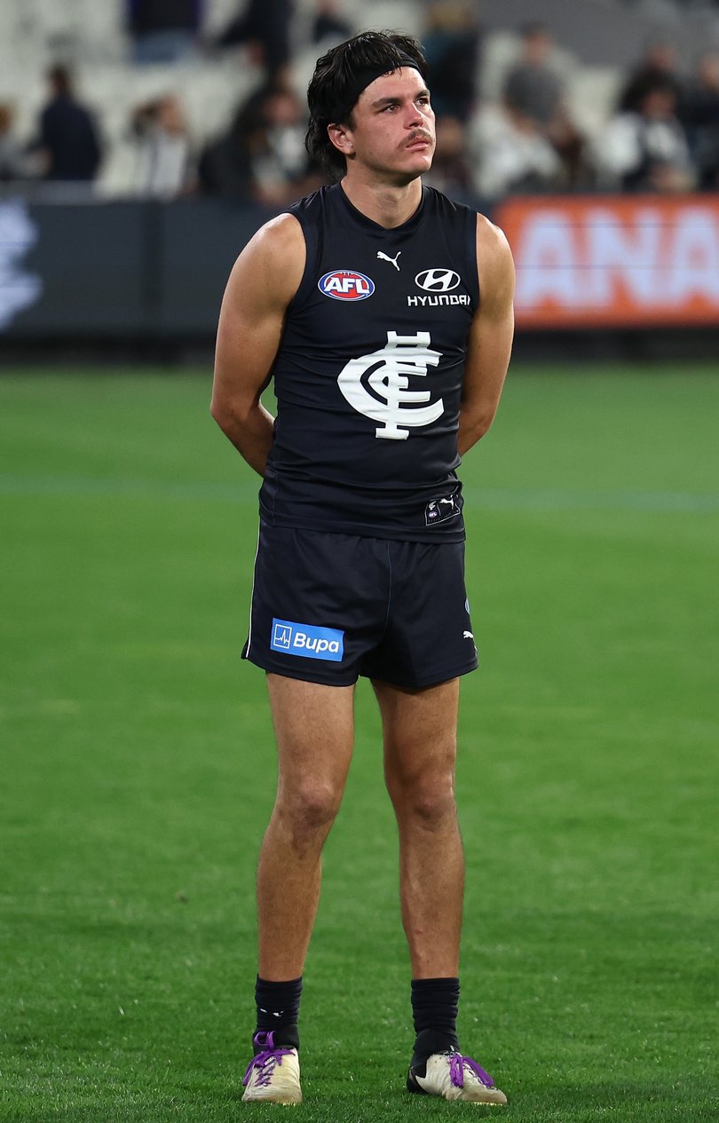 Elijah Hollands of the Blues after the game