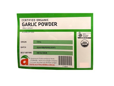 Austral Herbs Certified Organic Garlic Powder has been pulled from shelves after an undeclared allergen was found.