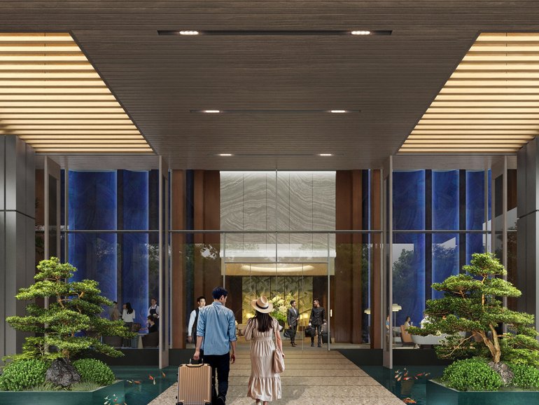 A representation of Changi Airport’s new luxury private terminal - Entrance Foyer.