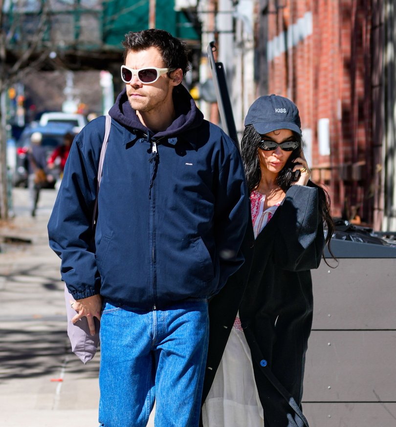 Harry Styles and Zoe Kravitz are seen on March 9, 2026 in New York City.