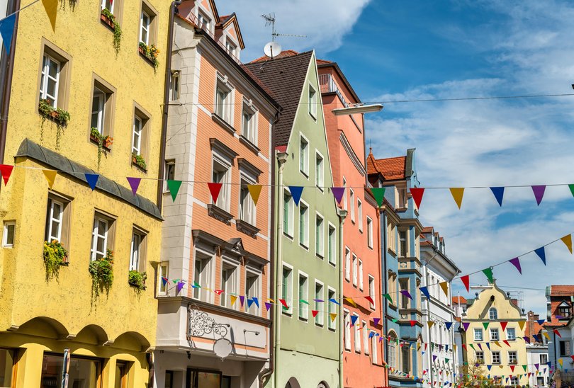 Buildings in the Old Town of Regensburg.