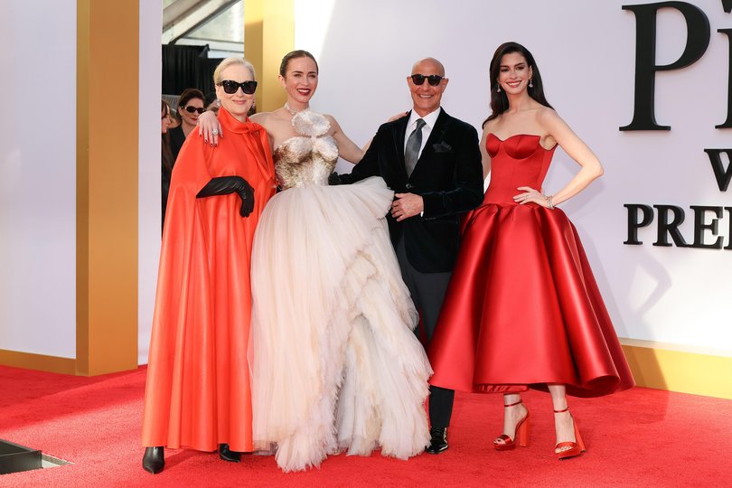 NEW YORK, NEW YORK - APRIL 20: (L-R) Meryl Streep, Emily Blunt, Stanley Tucci, and Anne Hathaway attend "The Devil Wears Prada 2" New York premiere on April 20, 2026 in New York City. (Photo by Dia Dipasupil/Getty Images) Picture: Dia Dipasupil