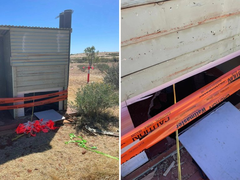 A family road trip took a shocking turn when a toilet collapsed.