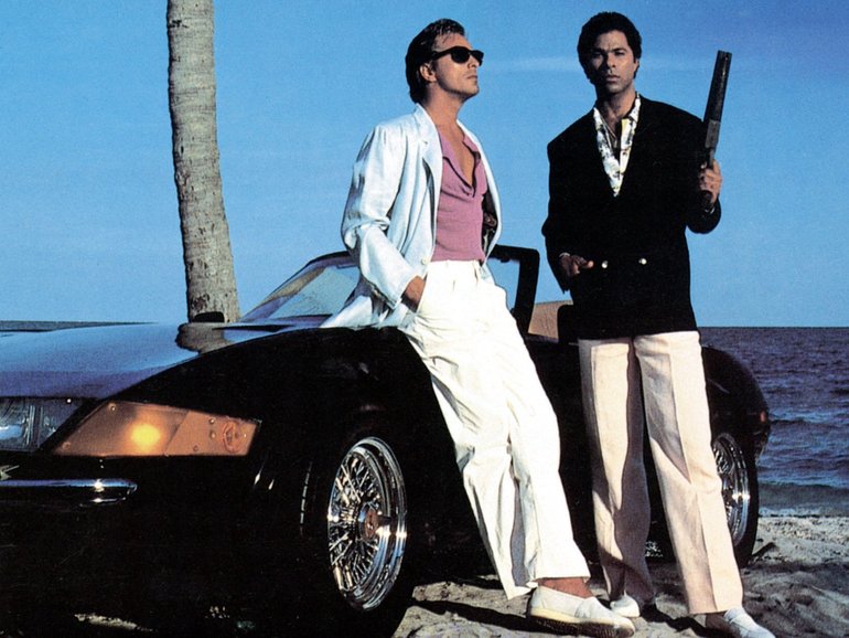 Don Johnson and Philip Michael Thomas in Miami Vice.