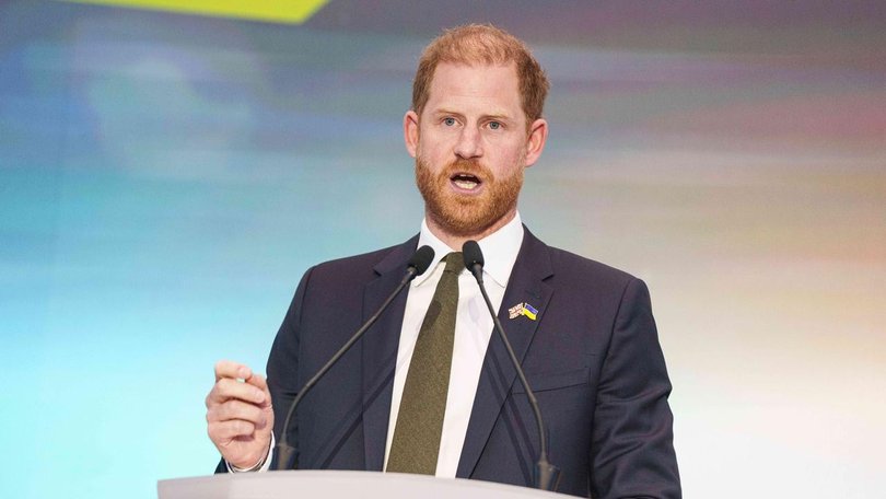 Prince Harry has made his third visit to Kyiv, where he praised Ukraine's bravery and resilience. (AP PHOTO)