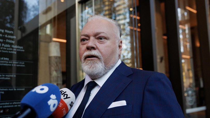 Kyle Sandilands outside the Federal Court on Friday. Picture: NewsWire / Nikki Short