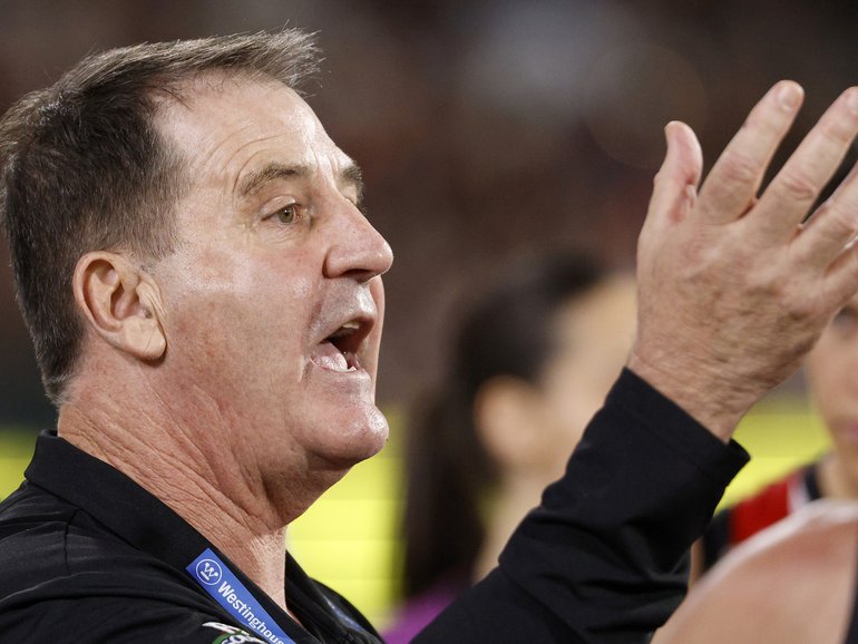 St Kilda coach Ross Lyon has taken another not-so-veiled swipe at reporters in his press conference on Friday morning.