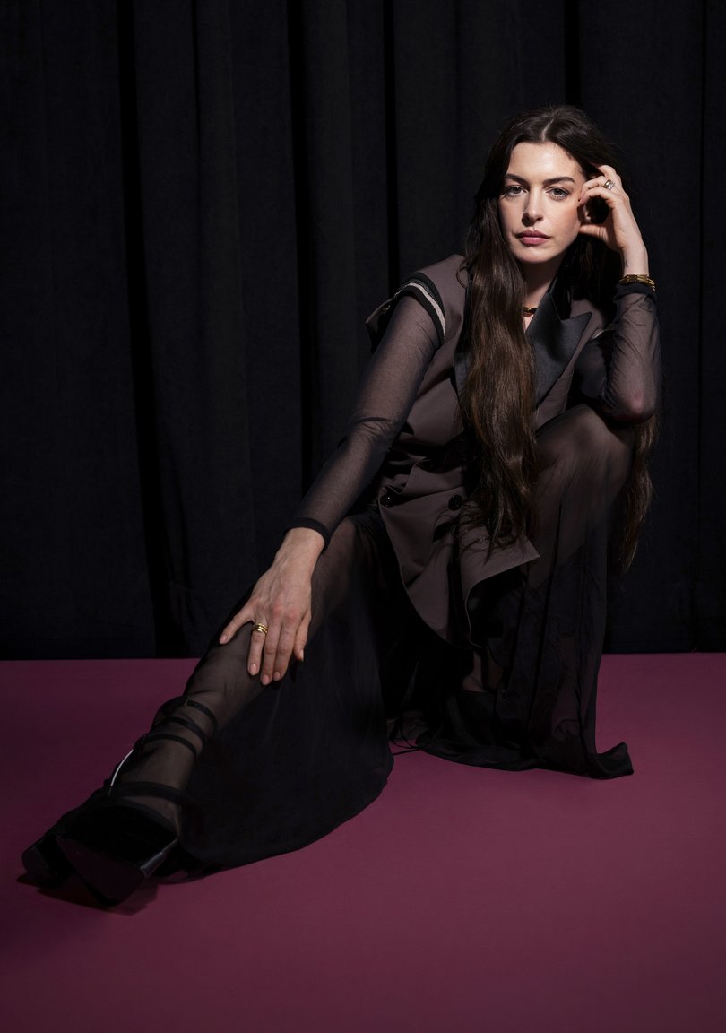 Actress Anne Hathaway plays a tortured pop star in Mother Mary and returns to playful form in The Devil Wears Prada 2.