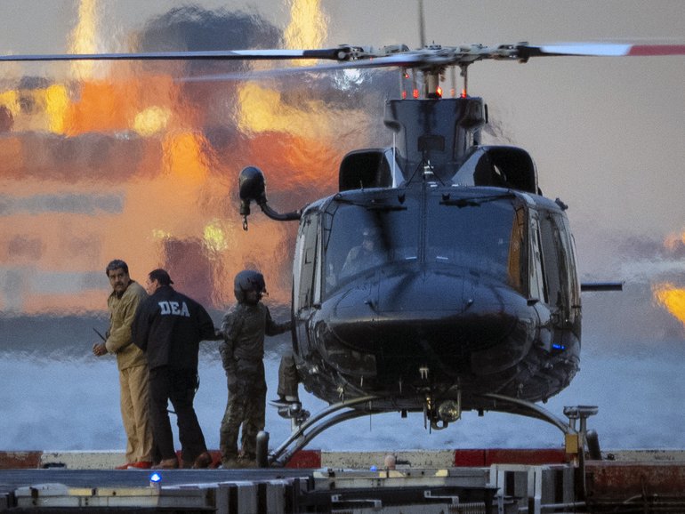 A US Army soldier who participated in the operation to capture Nicols Maduro, pictured, in Venezuela has been charged with using classified information to bet on the mission.
