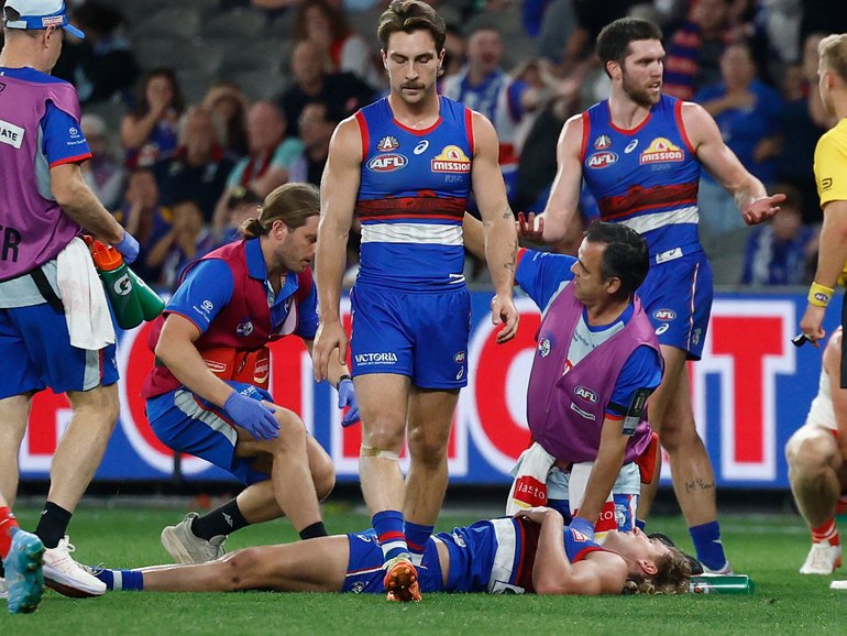 Western Bulldogs say Aaron Naughton is still a chance to face Fremantle next week.