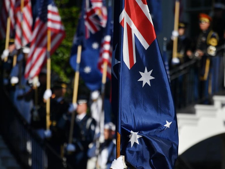 Flag mix-up: Australian flags were placed near the White House for King Charles' visit to the US. (Mick Tsikas/AAP PHOTOS)