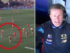 Gold Coast coach Damien Hardwick was furious when a 50m penalty was paid against his team.