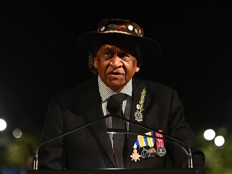 People who disrupted the Welcome to Country by Uncle Ray Minnecon have been widely condemned. (Dan Himbrechts/AAP PHOTOS)