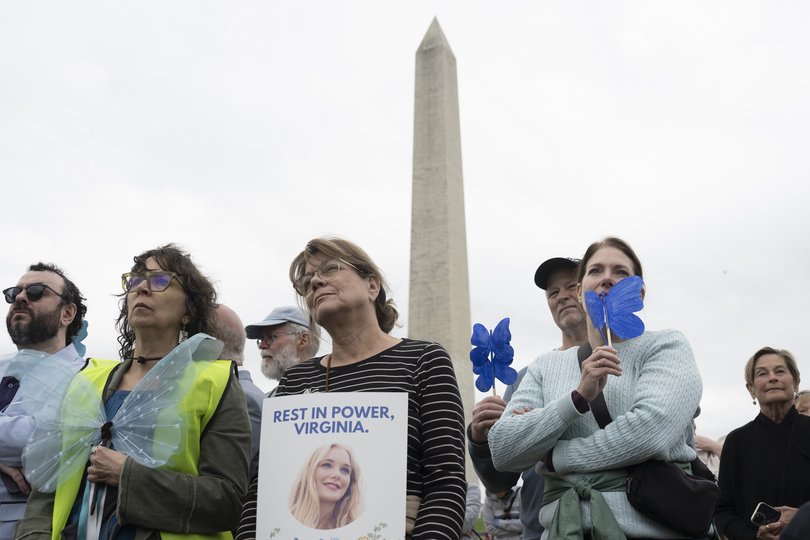 The vigil happened near the Washington Monument in Washington, DC, on April 25, 2026.