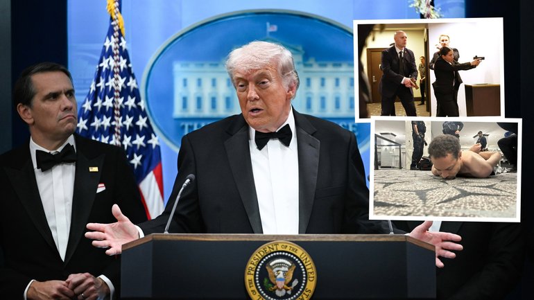 President Donald Trump has called the alleged shooter 'sick' following a scare at the White House.