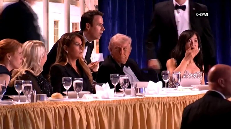 President Donald Trump and First Lady Melania Trump were rushed out of the White House Correspondents' Dinner after a shooter opened fire.