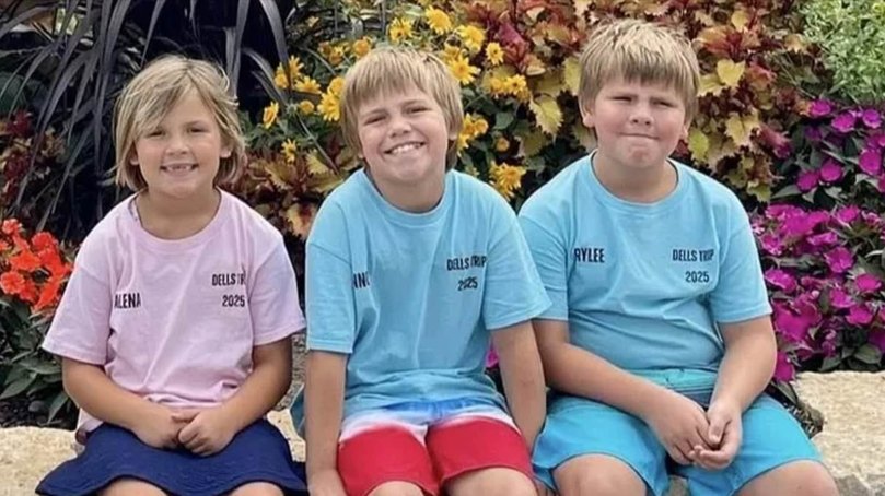 Inside the home, firefighters found brothers Rylee, 10, and Connor, nine, on the first floor. Both died at the scene. Their sister Alena, seven, was discovered upstairs and rushed to hospital with burns covering about 80 per cent of her body, but later died.