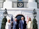 Queen Camilla, King Charles III, U.S. President Donald Trump and First Lady Melania Trump on day one of the State visit.