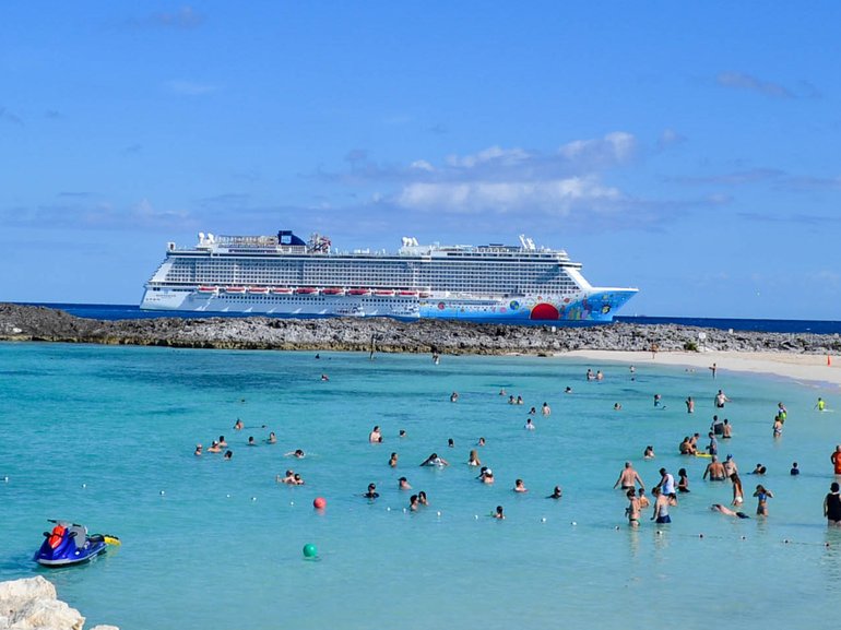 A frantic search was launched just after 1.15am local time when a Norwegian Breakaway employee plunged off an upper deck of the ship into the freezing ocean.