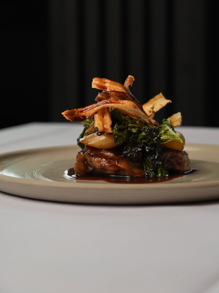 No. 2 Restaurant interior; Glazed beets with summer berries caramelized onion purée and smoked marrow Pictures: Instagram