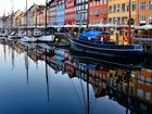 Nyhavn in Copenhagen is one of the most popular tourist places, Denmark alxpin