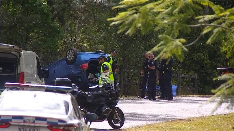 A woman has died after being struck by a rolling vehicle while walking her dog.