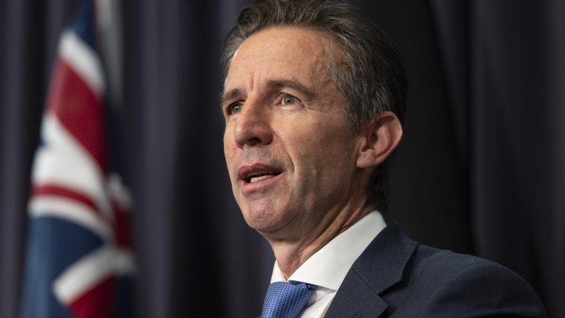 Former finance and foreign minster Simon Birmingham has called on the government to level the playing field between banks and technology businesses. Picture: NewsWire / Martin Ollman.