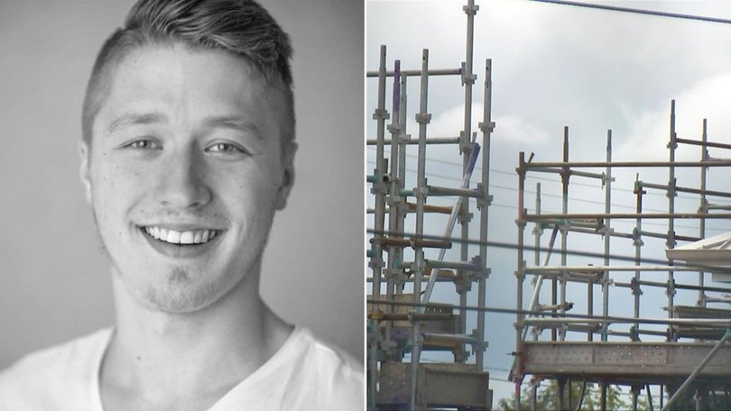 The 32-year-old died after falling about four metres through scaffolding at a Brisbane worksite on Easter Monday