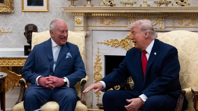 King Charles greets Donald Trump at White House during US state visit amid Iran war tensions