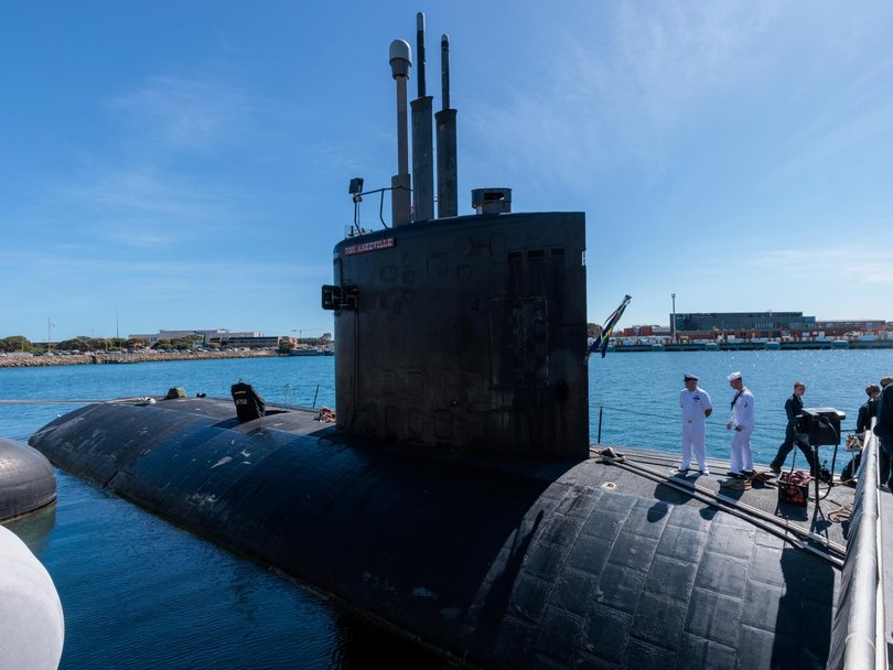 Under the AUKUS agreement, Australia will receive three American Virginia-class submarines. Picture: NewsWire / pool / Richard Wainwright