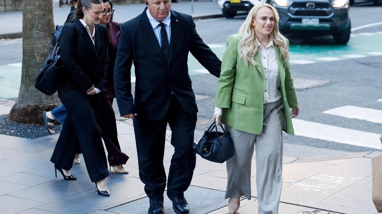 Rebel Wilson arrives at court on Wednesday.