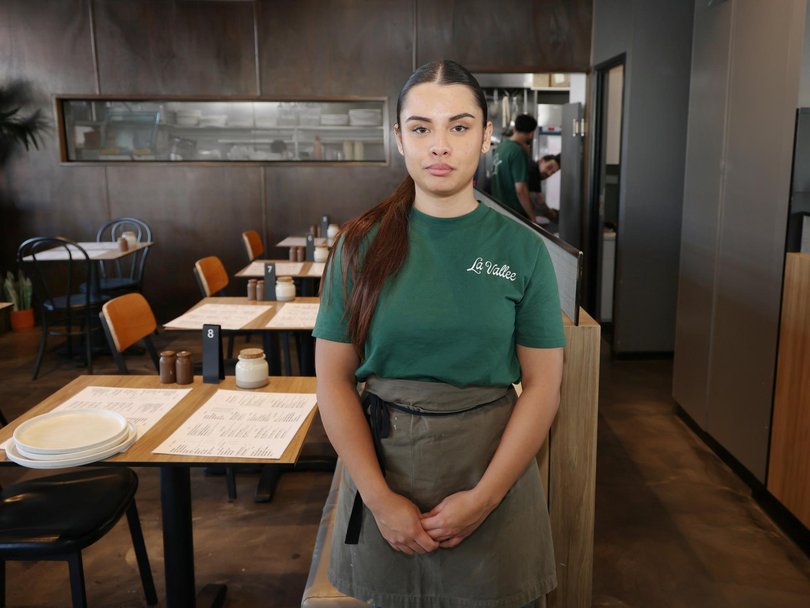 Anais Poupon was hit in the face with a tray after a random woman walked past her at a cafe in Essendon. Picture: David Crosling