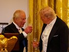 WASHINGTON, DC - APRIL 28: (L-R) King Charles III, U.S. President Donald Trump, and First Lady Melania Trump toast in the East Room during an official state dinner hosted by the President and First Lady at The White House on day two of the State Visit of King Charles III and Queen Camilla to the United States of America, on April 28, 2026 in Washington, DC. The dinner is the first formal white tie event at The White House since President George W. Bush hosted Queen Elizabeth II in 2007. (Photo by Chris Jackson/Getty Images)