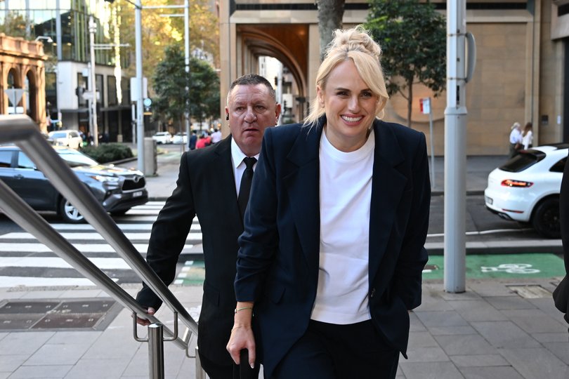 Rebel Wilson arrives at the Federal Court of Australia in Sydney, Thursday, April 30, 2026. (AAP Image/Dean Lewins) NO ARCHIVING