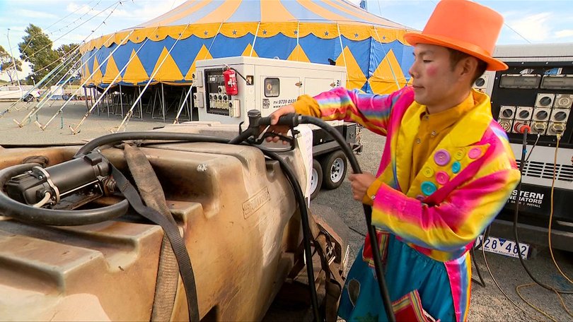 Circus troupe performers have faced abuse at petrol stations over diesel purchases.