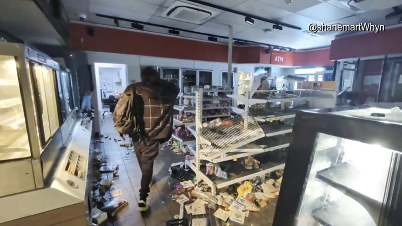 Looting also took place as the riots unfolded outside Alice Springs Hospital.