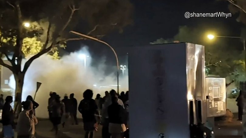 Riots broke out near Alice Springs Hospital, where Jefferson Lewis was being held on Thursday night.