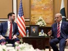 JD Vance meets with Pakistan's Prime Minister Shehbaz Sharif during their meeting on April 11, 2026 at Islamabad, Pakistan. 