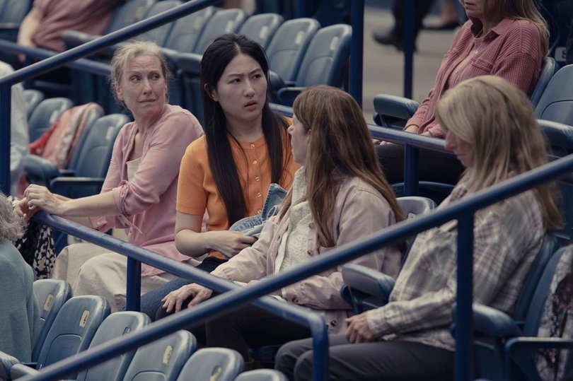 Mabel Li and Ann Dowd in The Testaments.