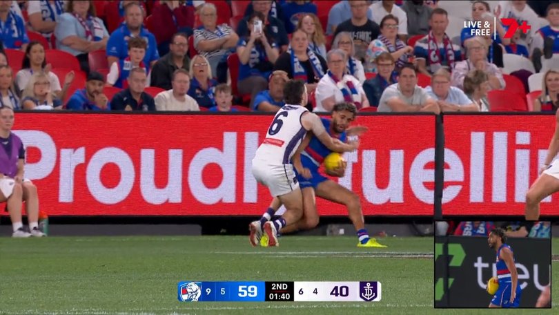 Arty Jones gets a high free kick.