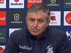 Craig Bellamy’s long-serving lieutenant Frank Ponissi fronted the post-match press conference after the Storm’s loss to the Dolphins.